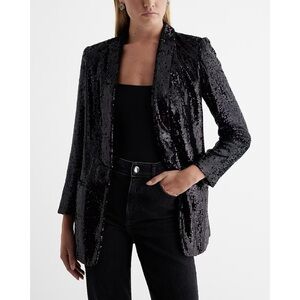 NWT Express Black Sequin Blazer